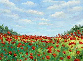 Champ de Coquelicos, 2003 (olej na desce)