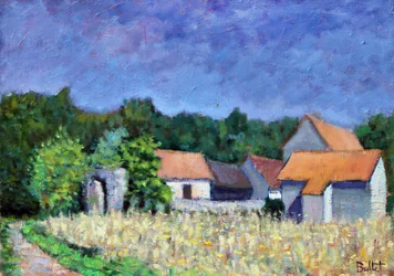 Village sous le Soleil, 2003 (olej na desce)