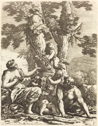 Bacchanal se sedící Bacchante