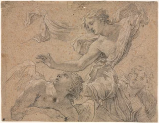 Studie andělů recto, 1655-1660.