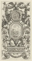 Okrasný panel převýšený okřídlenou harpyjí