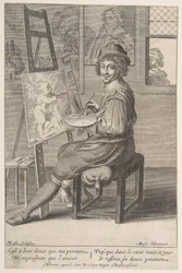 Malíř na stojanu, 1620-67.