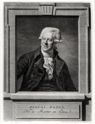 Portrét Pascala Paoliho, vyrytý Benoit Louis Henriquez (1732-1806) 1793