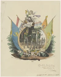 Medailon s dobrovolnými lovci z Leiden University, 1830