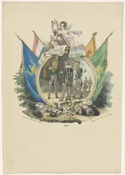 Medailon s dobrovolnými lovci z Leiden University, 1830