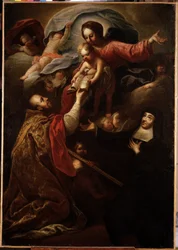 Panna a dítě, Saint Francois de Salles a Saint Joan z Chantal (malba)