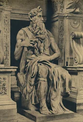 Roma - Kostel svatého Petra ve Vinculis - Mojžíš, od MIchelangela, 1910