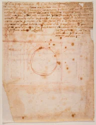 Náčrtky bubnu kopule Santa Maria del Fiore a dopis kardinálovi z Bibbieny