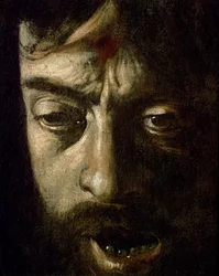 David s hlavou Goliáše, detail hlavy, 1606 detail olej na plátně z 100349