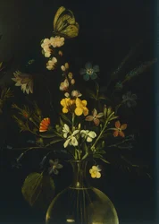 Zátiší s květinami a ovocem, od Master of the Hartford Still Life, cca 1600-10 (olej na plátně)