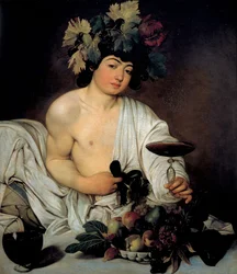 Mladý Bacchus, kolem roku 1596 (olej na plátně)