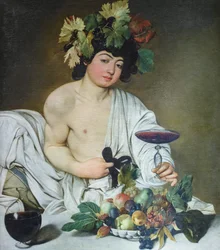 Mladý Bacchus, kolem roku 1596 (olej na plátně)