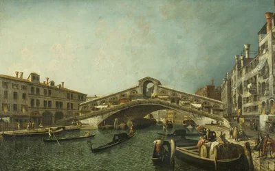 Most Rialto, Benátky, cca 1740 (olej na plátně)