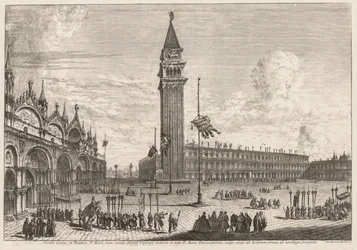 Pohledy na Benátky: Piazza a Piazzetta, 1741.