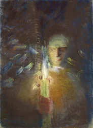 The Truth par Ciurlionis, Mikalojus Konstantinas (1875-1911). Pastel on paper, size : 91x66,8   1401358   cs       czech Successfully Translated  Original: Ezau verkoopt zijn eerstgeboorterecht aan Jacob Vlakdecoraties met scènes uit het Oude Testament in 