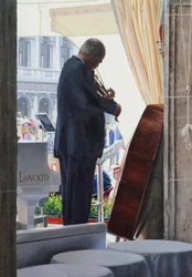 Zahřívání San Marco (olej na desce)