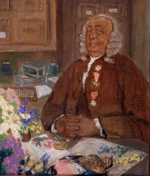 ""Portrét Charlese Linnea (Carl von Linne, Linneus 1707-1778), švédský přírodovědec"" Obraz Michaila Dmitrieviče Ezuchevského (1880-1928) Státní Darwinovo muzeum 20. století, Moskva