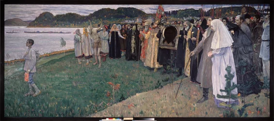 V Rusku populární duše (In Russia, The Folk Soul). Obraz Michaila Vasiljeviče Nesterova (1862-1942), olej na plátně