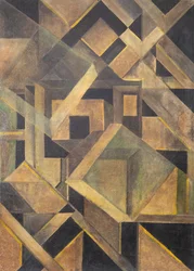 Abstraktní kompozice s krystalickými formami, c. 1920.