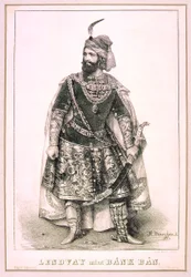 Márton Lendvay jako Bánk Bán (Miklós Barabás, 1845)