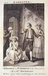 Pan Kemble a paní Siddonsová v rolích pana a paní Beverleyových, frontispis k dílu „The Gamester“ Edwarda Moorea, rytý Cookem
