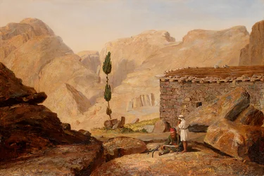 Vrchol hory Sinaj s kaplí Eliáše, po roce 1844.