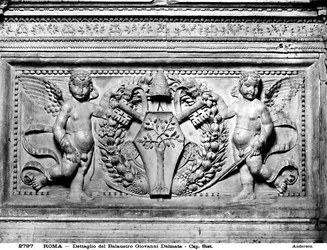 Detail transenny Sistenské kaple, kolem 1484 (kámen)