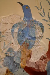"Modrý pták" Fresco nebo "Modrý pták z Kréty". Knossos