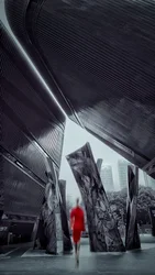 Procházka městem v červených šatech