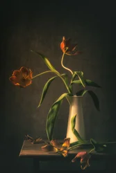 Zátiší s náladovými tulipány