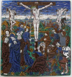 Deska s ukřižováním, francouzština, 15. století.