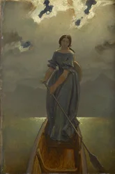 Žena z lodi baronka Marie Spaun u Gmundner See, c. 1851.