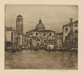 Canal Grande zobrazující věž St. Geremia