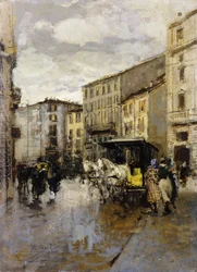 Pouliční scéna, Milán,