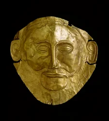 Pohřební maska z mykénského zlata (Mykény)