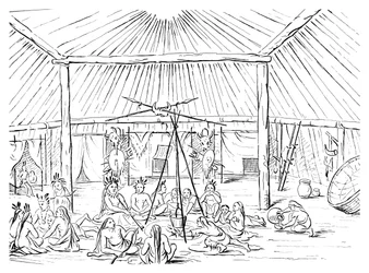 Interiér týpí, 1841.