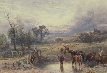 Krajina s dobytkem a mostem, 19. století