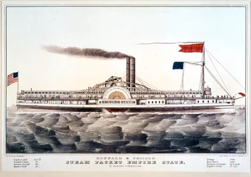 Parník Empire State, spojující Buffalo a Chicago... (kolorovaný tisk)