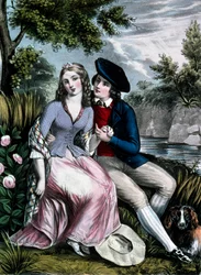 skotský básník Robert Burns svádí svou horalku Mary Campbellovou.