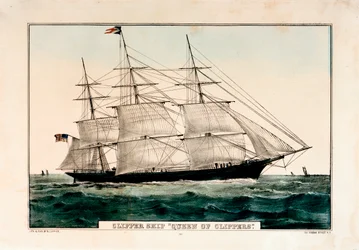 Litografie s názvem "Clipper Ship 