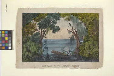 The Lake Of The Dismal Swamp (ručně kolorovaná litografie)
