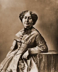 Portrét George Sand (Aurore Dupin, Baronne Dudevant) (1804-1876), romanopisec (foto)
