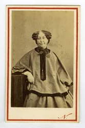Portrét spisovatele George Sandové (1804-1876) (Aurore Dupin), baronky Dudevant. Vizitka