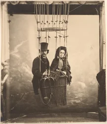 [Nadar se svou ženou Ernestine v balonu]
