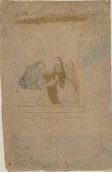 Dáma s obsluhou, ca. 1775-80.