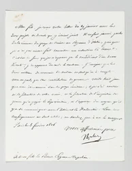 Podepsaný dopis od Napoleona jeho nevlastnímu synovi, princi Eugène de Beauharnais Napoleon