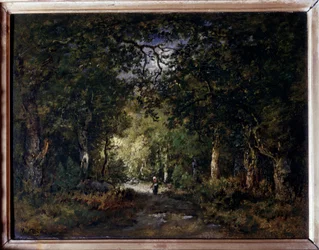 Cesta lesem. Obraz Narcisse Diaz de la Peña (1807-1876), 19. století. Olej. 0,24 x 0,32 m