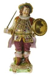 Anglická porcelánová keramická figurka herce Davida Garricka z 18. století