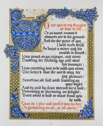 Stránka Shakespearových písní a sonetů s iluminací
