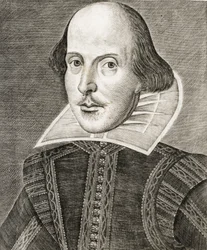 Portrét Williama Shakespeara na frontispisu knihy Comedies, histories,  tragedies i...